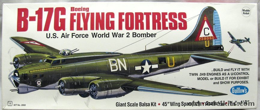 Guillows 1/28 Boeing B-17G Flying Fortress - 45 Inch Wingspan, 2002 plastic model kit